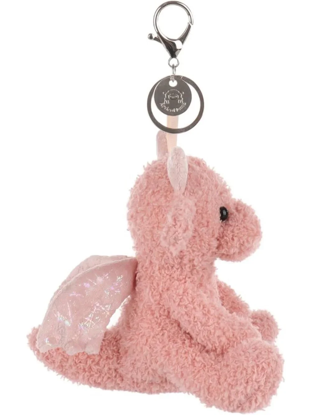 Cute Apricot Lamb Dragon Plush Keychain Toy for Kids' Backpack or Purse, 4.8